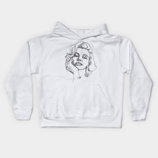 Marilyn Monroe, line art Kids Hoodie